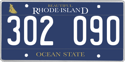 RI license plate 302090