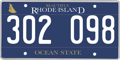 RI license plate 302098