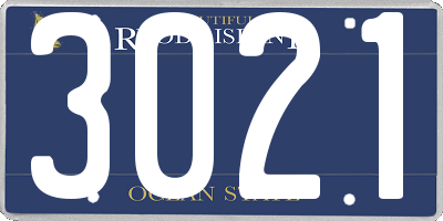 RI license plate 3021