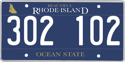 RI license plate 302102