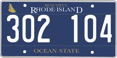 RI license plate 302104