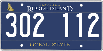 RI license plate 302112