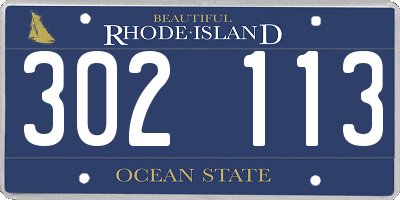 RI license plate 302113