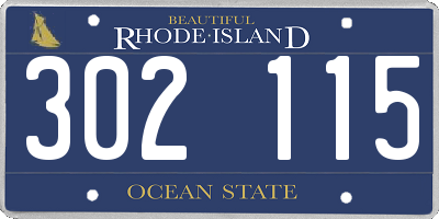 RI license plate 302115