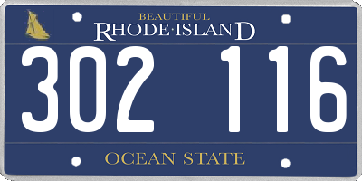 RI license plate 302116