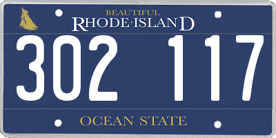 RI license plate 302117