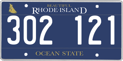 RI license plate 302121