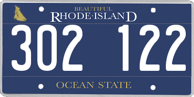 RI license plate 302122