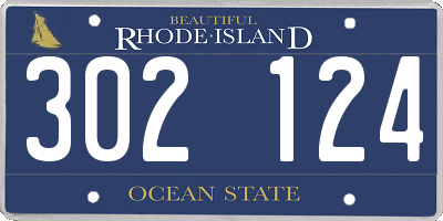 RI license plate 302124