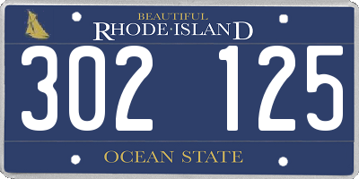 RI license plate 302125