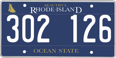 RI license plate 302126