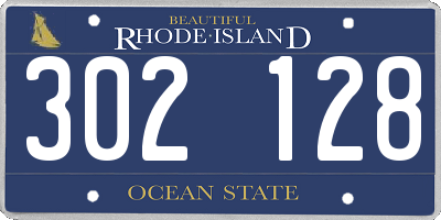 RI license plate 302128