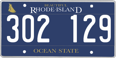 RI license plate 302129