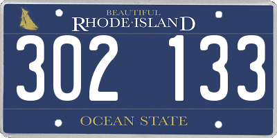 RI license plate 302133