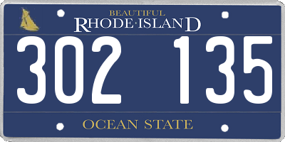 RI license plate 302135