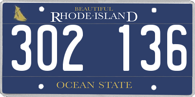 RI license plate 302136