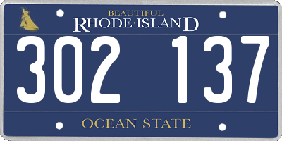 RI license plate 302137