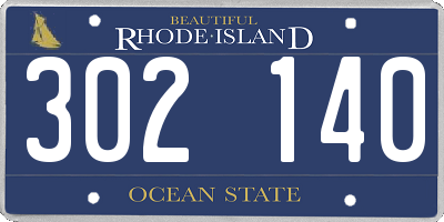 RI license plate 302140