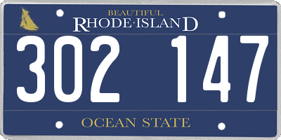 RI license plate 302147