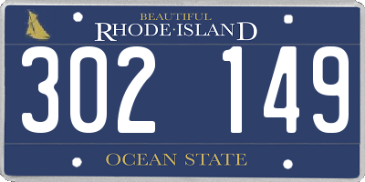 RI license plate 302149