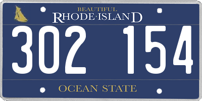 RI license plate 302154