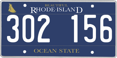 RI license plate 302156