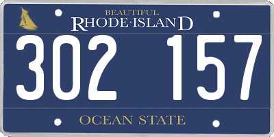 RI license plate 302157
