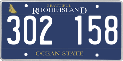 RI license plate 302158