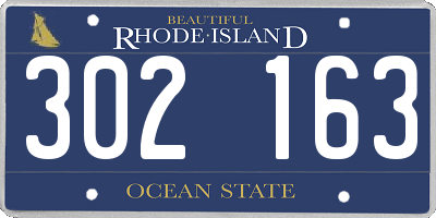 RI license plate 302163