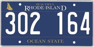 RI license plate 302164