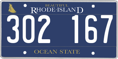 RI license plate 302167