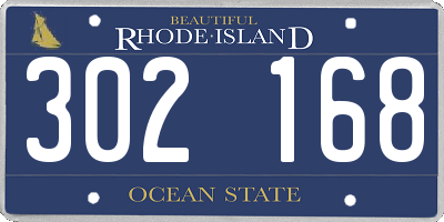 RI license plate 302168