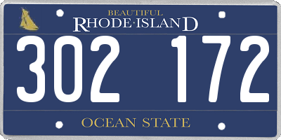 RI license plate 302172