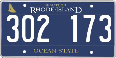 RI license plate 302173