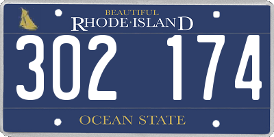 RI license plate 302174