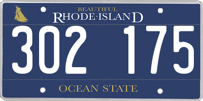 RI license plate 302175