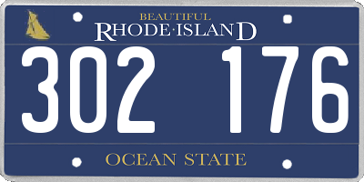 RI license plate 302176