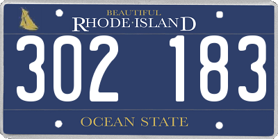 RI license plate 302183