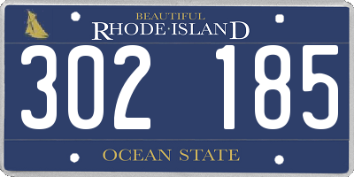 RI license plate 302185
