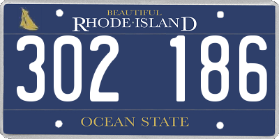 RI license plate 302186
