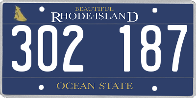 RI license plate 302187