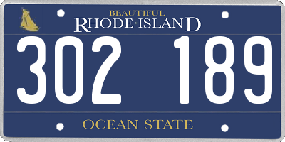 RI license plate 302189