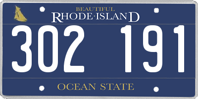 RI license plate 302191