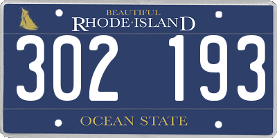 RI license plate 302193