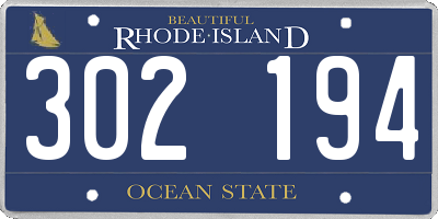 RI license plate 302194