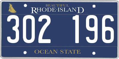 RI license plate 302196