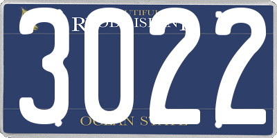 RI license plate 3022