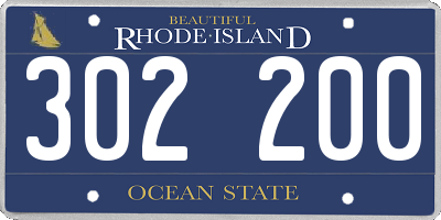 RI license plate 302200