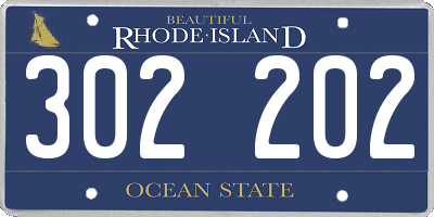 RI license plate 302202