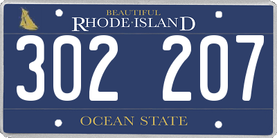 RI license plate 302207